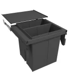 GOLLINUCCI sortér 580 EVO, 600 mm, 2x40l, szürke, fedél és sín tartozékokkal Kedvezmény