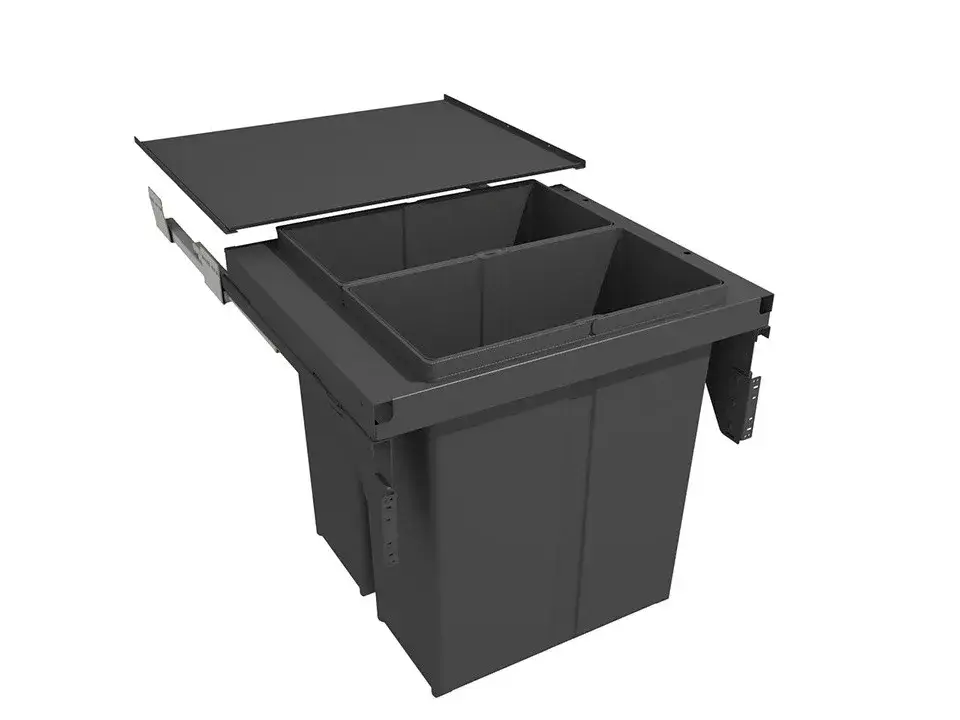 GOLLINUCCI sortér 580 EVO, 600 mm, 2x40l, szürke, fedél és sín tartozékokkal Kedvezmény