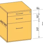Expressz kézbesítés K-BBP Konténer 540mm típus 5/változat 5 (fiók műanyag,részl.kihuzású sín,beh.)