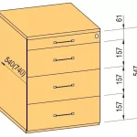 K-BBP Konténer 740mm típus 3/változat 2 (fiók fém,részl.kih.sín,beh.,csill.) Alacsony ár