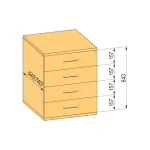 Gyors kiszállítás K-BBP Konténer 740mm típus 8/változat 7 (fiók műanyag,teljes kihuzású sín,beh.)