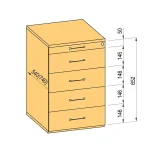Árcsökkenés K-BBP Konténer 540/292mm típus 9/változat 2 (fiók fém,részl.kih.sín,beh.,csill.