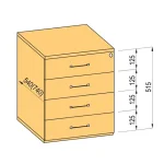 K-BBP Konténer 540/292mm típus 7/változat 1 (fiók fém,részl.kihuzású sín,beh.) Expressz kézbesítés