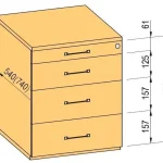 Ajánlat K-BBP Konténer 540mm típus 2/változat 3 (fiók fém,teljes kihuzású sín,beh.)