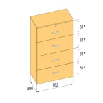 K-BBP R4 típusú irattartó szekrény 762 mm belső szélességre, 1276 mm magasságra Legnépszerűbb