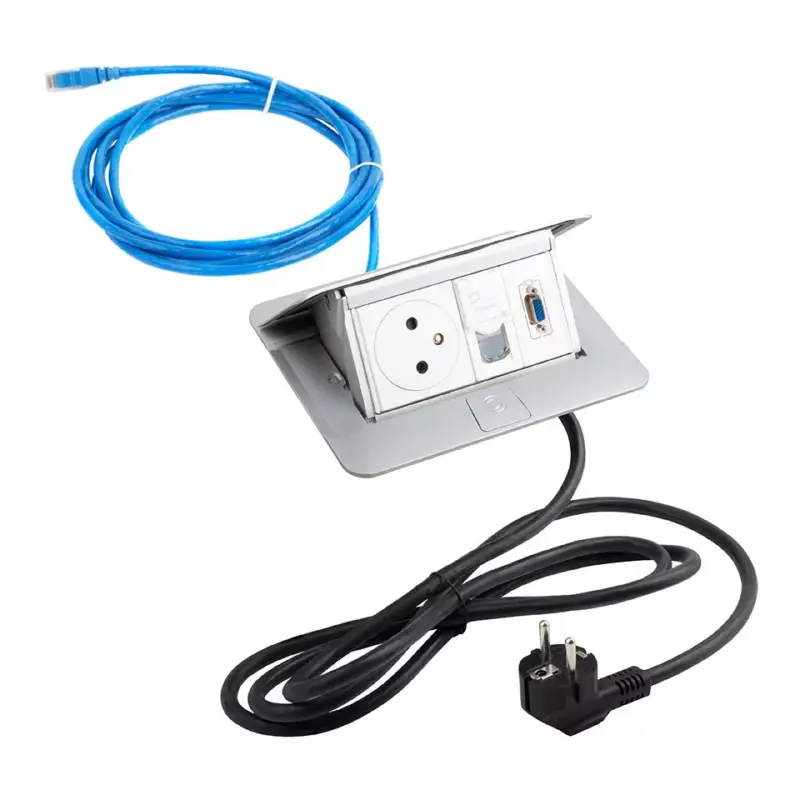 Azonnali szállítás LEGRAND Pop-up v2,1xelektromos dugaszo.aljzat 230 V,1xadat RJ45,1xVGA,alumínium