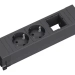 BACHMANN 916.060 alkatrész 2x230V+1x szabad, Schuko, fekete, konnektor egység Nézd meg most