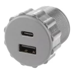 Különleges ajánlat StrongPower USB töltő, 2 x töltő kimenet, 35 mm átmérőjű, ezüst