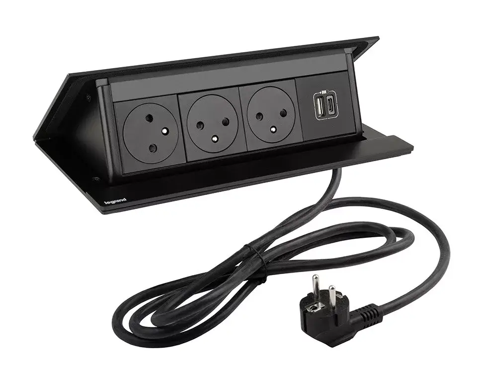Biztonságos vásárlás LEGRAND PopUp, 3x230V, 1x USB A/C, fekete mat