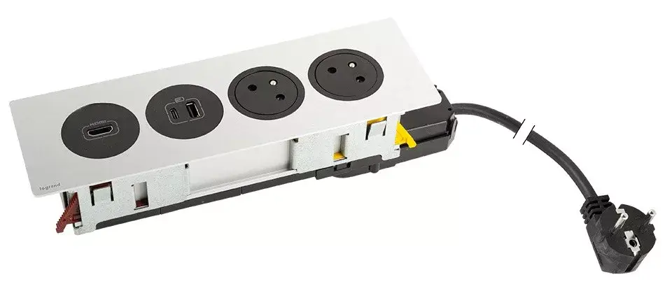Exkluzív ajánlat K- LEGRAND Disq'In 2x 230V + 1x USB A/C, HDMI, černá/nerez