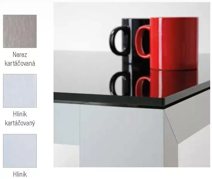 Alu asztal 100 x 50 alumínium szálcsiszolt1595/795/736 B Prémium