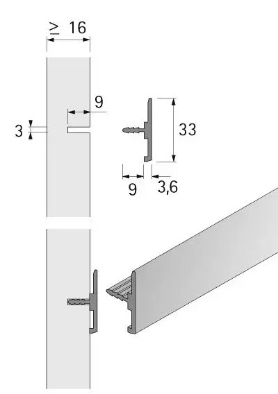 HETTICH 9012148 ORG@Wall univerzális profil 2900 mm Prémium