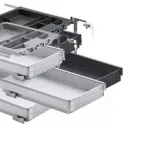 Kiárusítás HETTICH 9111131 konténer szett részleges kihuzású sínnel P2O 392x730 mm fekete