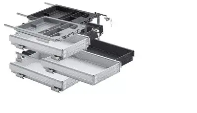 Ajánlat HETTICH 77604 konténer szett részleges kih.sínnel, SiSy, 392 x 730 mm, fekete