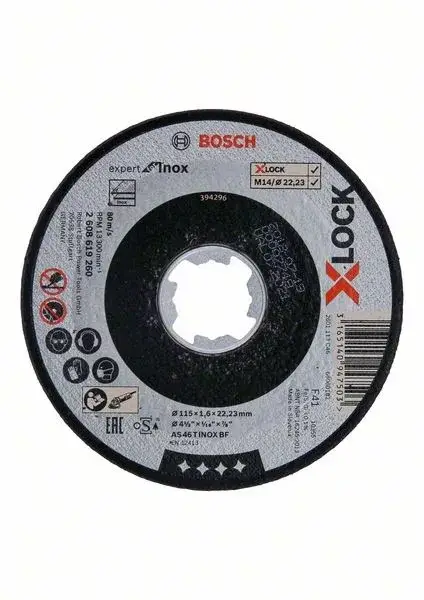 Biztonságos fizetés BOSCH 2608619260 X-LOCK řezný kotouč plochý Expert for Inox, 115 × 1,6 mm
