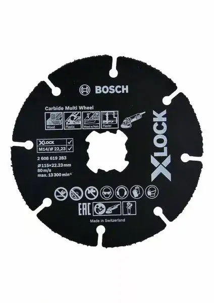 Biztonságos fizetés BOSCH 2608901192 X-LOCK víceúčelový řezný kotouč Carbide Multi Wheel, 115 mm