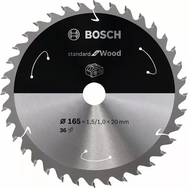 BOSCH 2608837686 Pilový kotouč Standard for Wood pro AKU pily 165×1,5×20mm, 36 Legkelendőbb