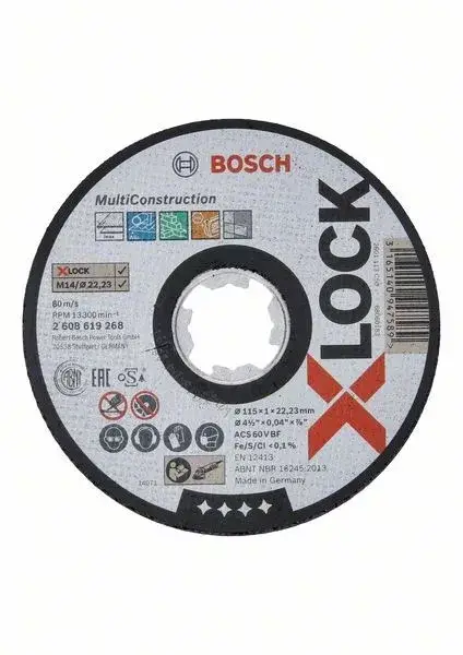 BOSCH 2608619268 X-LOCK ploché řezné kotouče Multi Material, 115 × 1 mm Újdonság