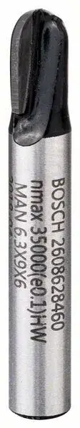 Akció BOSCH 2608628460 Žlábkovací fréza, 6 mm, R1 3,2 mm, D 6,35 mm, L 9,1 mm, G 40 mm