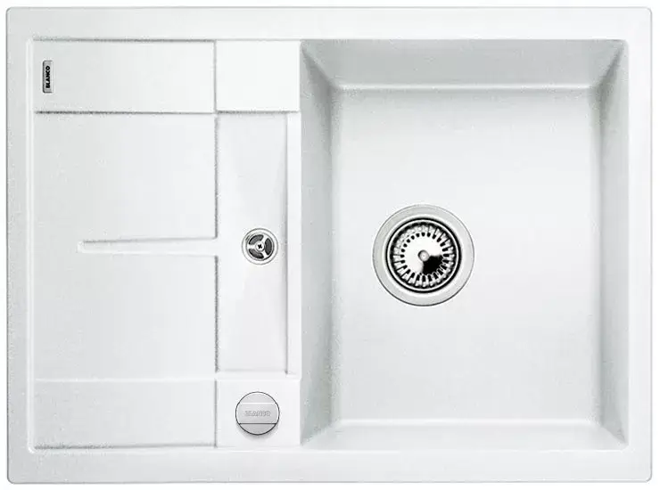 BLANCO 519576 Mosogató Metra 45 S Compact fehér excenterrel Silgranit PuraDur Különleges ajánlat