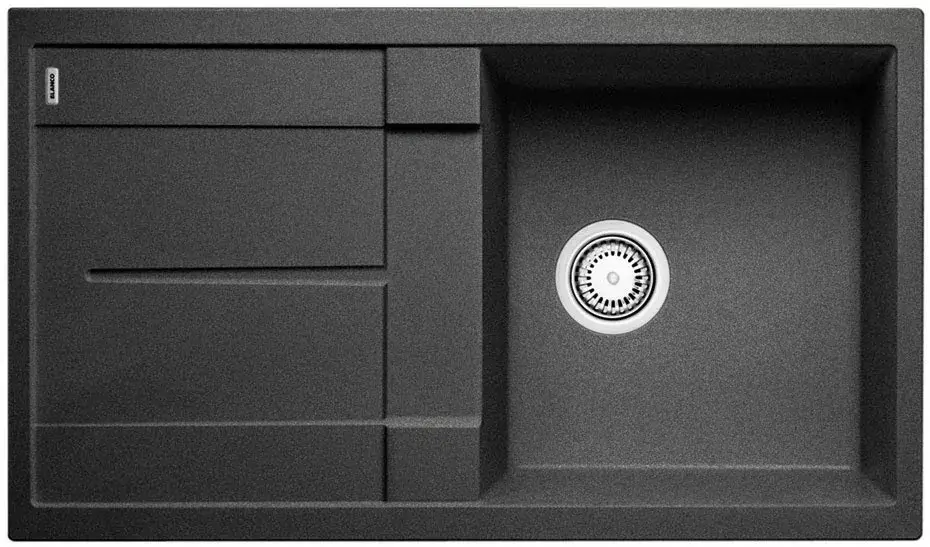 BLANCO 525919 Mosogató Metra 5 S fekete, Silgranite PuraDur excenter nélkül Korlátozott ajánlat