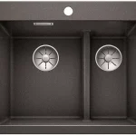 BLANCO 525955 mosogató PLEON 6 Split fekete SILGRANIT® PuraDur® InFino excenter Akciós ár
