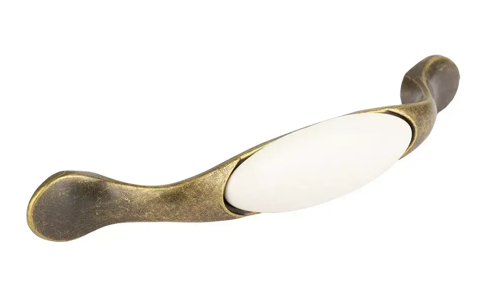 TULIP Fogantyú-Gipa 96 antik réz/fehér porcelán + csavarok Szezonális akció