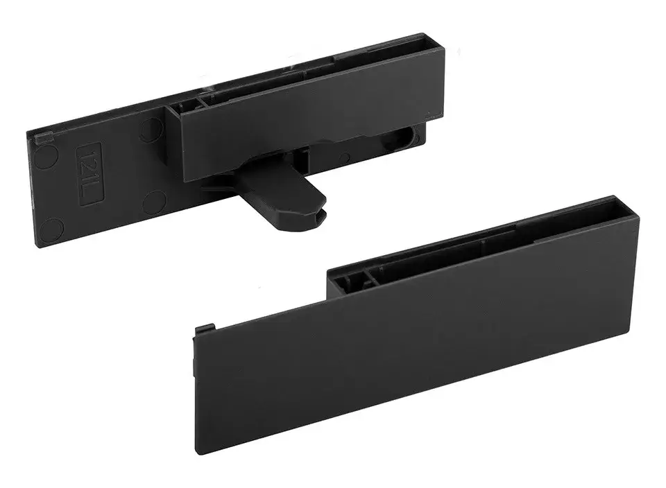 Akciós ár StrongMax 16/18 üvegfront tartó belső fiókhoz 121 mm-es, fekete színben