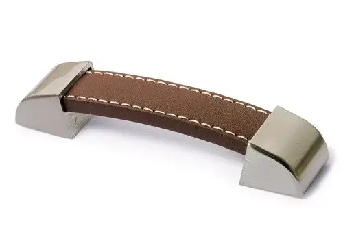 HETTICH 9113453 fogantyú Agliano 110/96 mm barna bőr nemesacél imitáció Kedvezményes ár