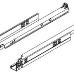 Kedvezmény BLUM 560H2500C Tandem teljeskihuzású fióksín Tip-on 250mm
