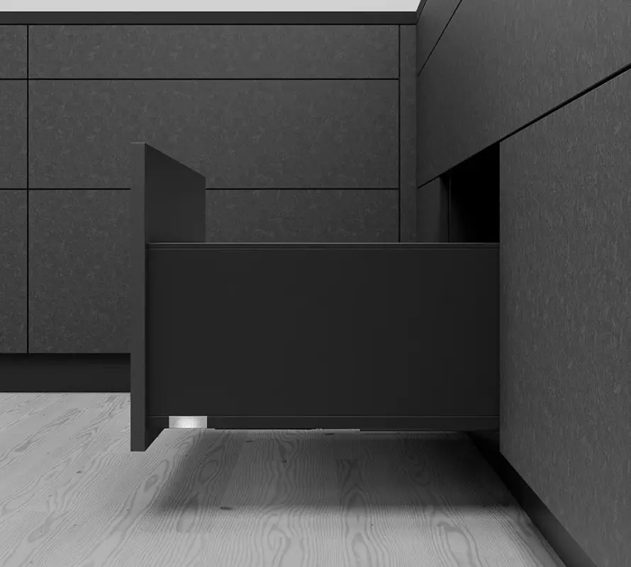 K-BLUM Legrabox F 400mm/40 kg, Blumotion/TOB, karbon fekete CS-M, expando Biztonságos fizetés