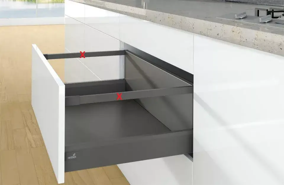 Biztonságos vásárlás K-HETTICH ArciTech, front kihuzású, antracit, 650/94/250, 60kg, SiSy