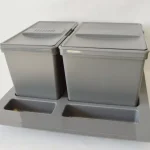 Árengedmény Szelektív kukarendszer, 2 tartályos, 540 mm széles, szürke színben