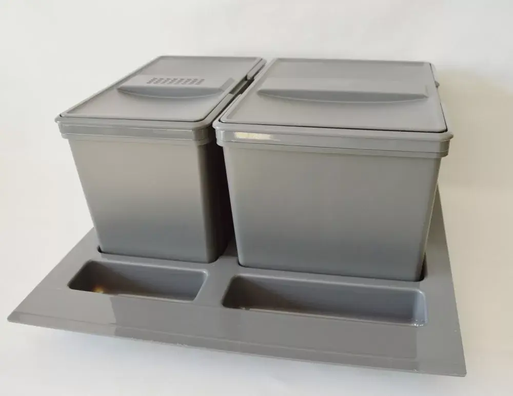 Árengedmény Szelektív kukarendszer, 2 tartályos, 540 mm széles, szürke színben