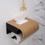 Vásárlói kedvenc Egyedi tervezésű wc papír tartó , lakkozott tölgy, hajlított rétegeltlemezből