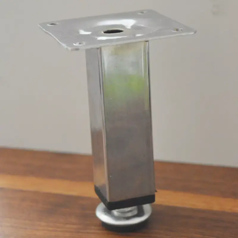 Bútorláb, négyzetes alakú, króm színű, 100 mm, négyzetes talppal Végkiárusítás