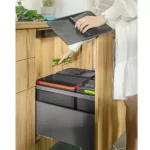 Újdonság AxiSpace 600 mm, Beépíthető szelektív hulladékgyűjtő, 4 tartályos, 1x15L, 3x7L edényekkel, fedelekkel