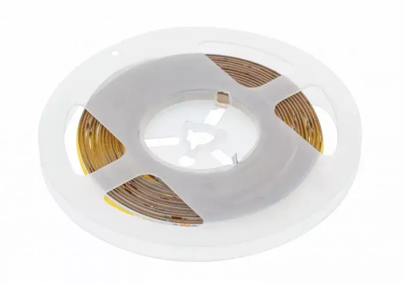 Árengedmény LED szalag COB LED csík, 1600 LED/5 fm, hideg fehér, 8W/fm, 8mm széles , 5fm/tekercs, 12V