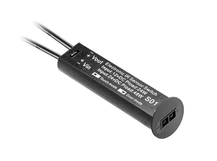 Akciós ár Univerzális érintés nélküli kapcsoló, fekete, fényerőszabályozóval, 12V, Max 24W, Mini AMP csatlakozóval