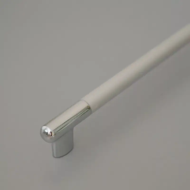 Expressz szállítás Fém bútorfogantyú, matt króm – fényes króm végekkel, 384 mm furattávval