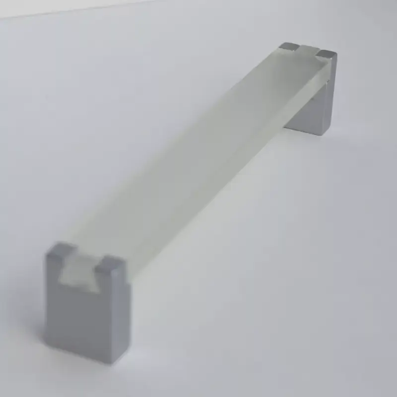 Kedvezmény Metall-Acryl-Möbelgriff, matt verchromt - opalweiß, 160 mm Lochabstand