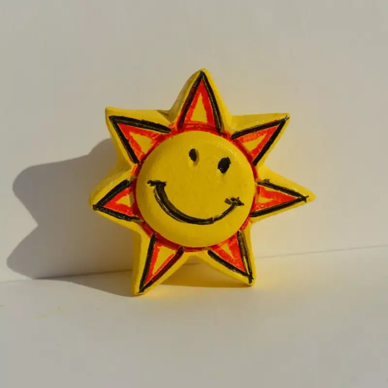 Azonnal elérhető Kunststoff-Möbelknopf, gelbe Sonnenblumen-Figur