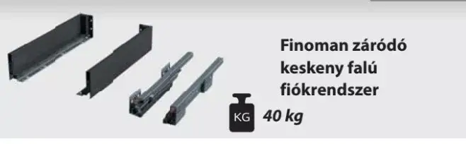 Antracit Schmalwandiges Schubkastensystem mit Feineinzug 75/400 mm Vedd meg online