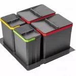 Szuper akció AxiSpace 600 mm, Integrierter Trennmüllbehälter, 4 Behälter, 2x15L és 2x7Lmit Deckeln
