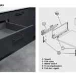 Szezonális akció Hafele Schubladensystem mit schmalen Wänden, 135/270 mm, Farbe Matt Anthrazit