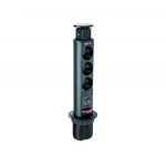 Elosztó kihúzható, D60mm, 3x 230V sch, 2x USB-A, 1,8m kábellel, fekete Kihagyhatatlan ajánlat