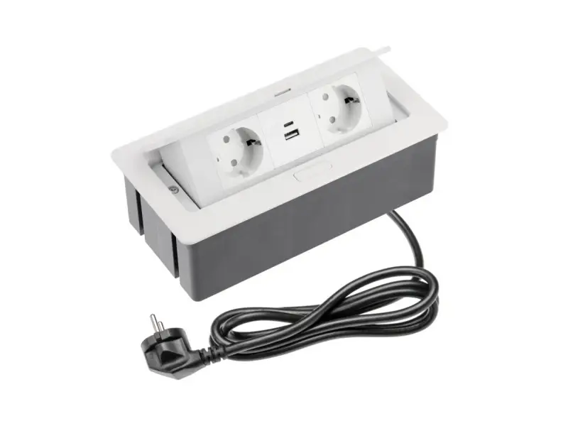 Legkelendőbb Elosztó SOFT, 2x 230V sch, USB A+C, 1,5 m kábellel, fehér