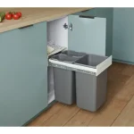 REJS szemetes, JC603 300-as H=330, 1x7L/1x15L ezüst, előlap rögz. nélkül Vásárlói kedvenc