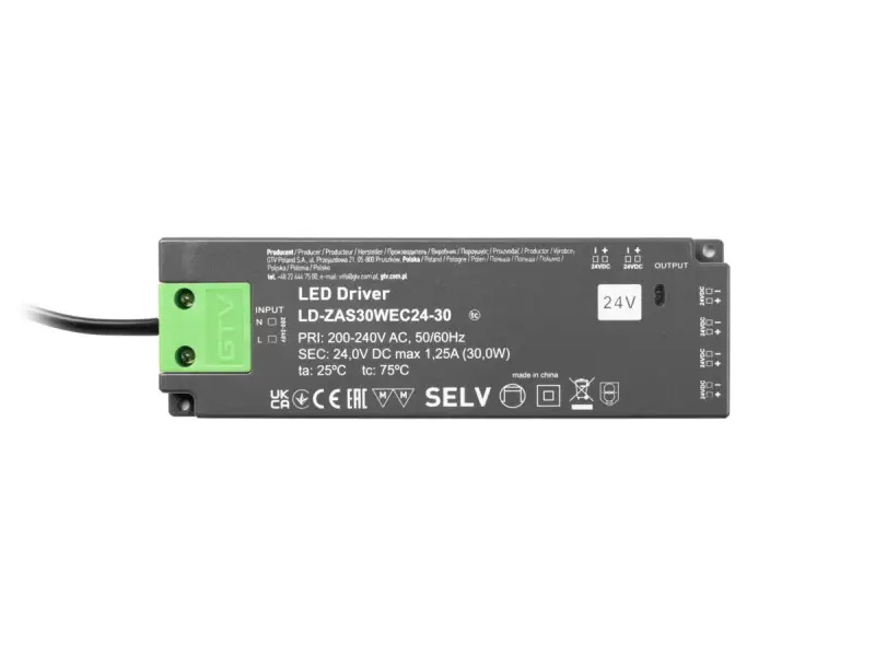 Árengedmény LED trafó EASY-CLICK 220/24V IP20 30W gyorscsatlakozós