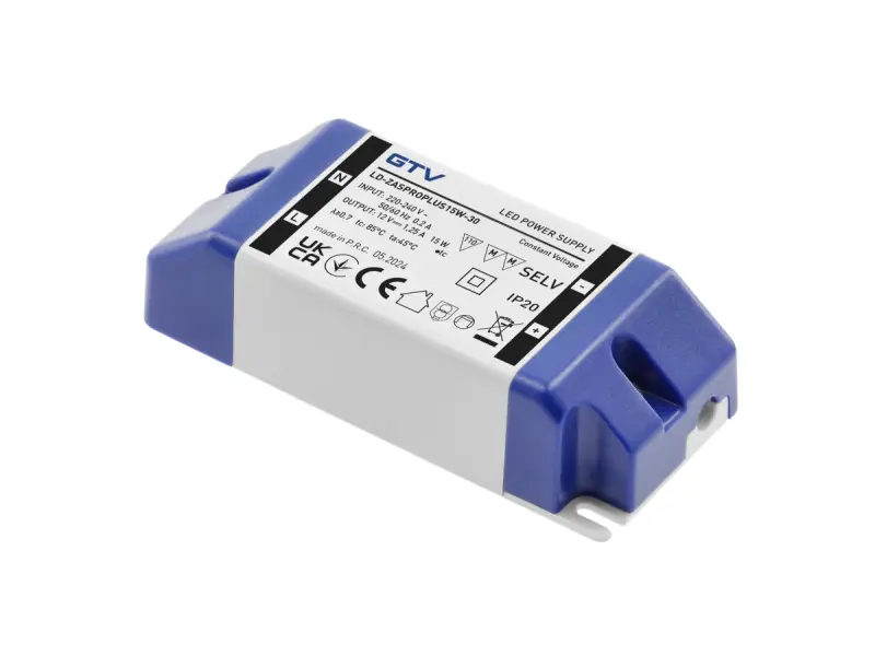 Korlátozott ajánlat LED trafó PRO 220/12V IP20 15W - 90x40x24 mm